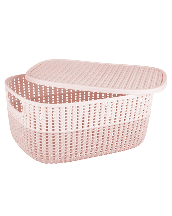 Knitty 2 Tone Knit Basket With Lid 6,8 lt G650 WL